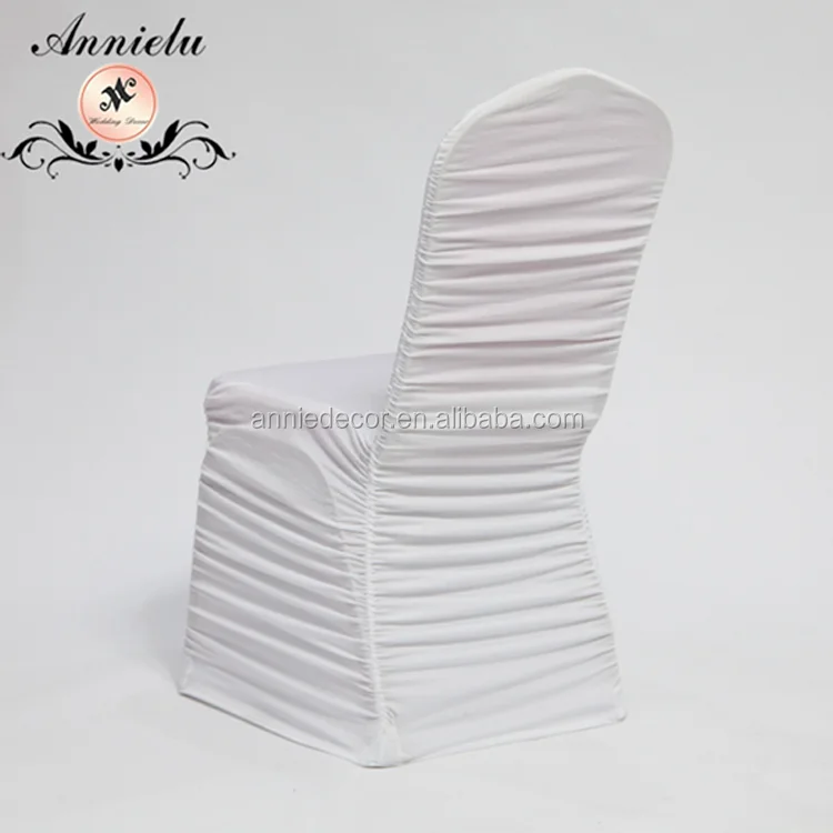 The factory price banquet white back ruffled spandex chair cover