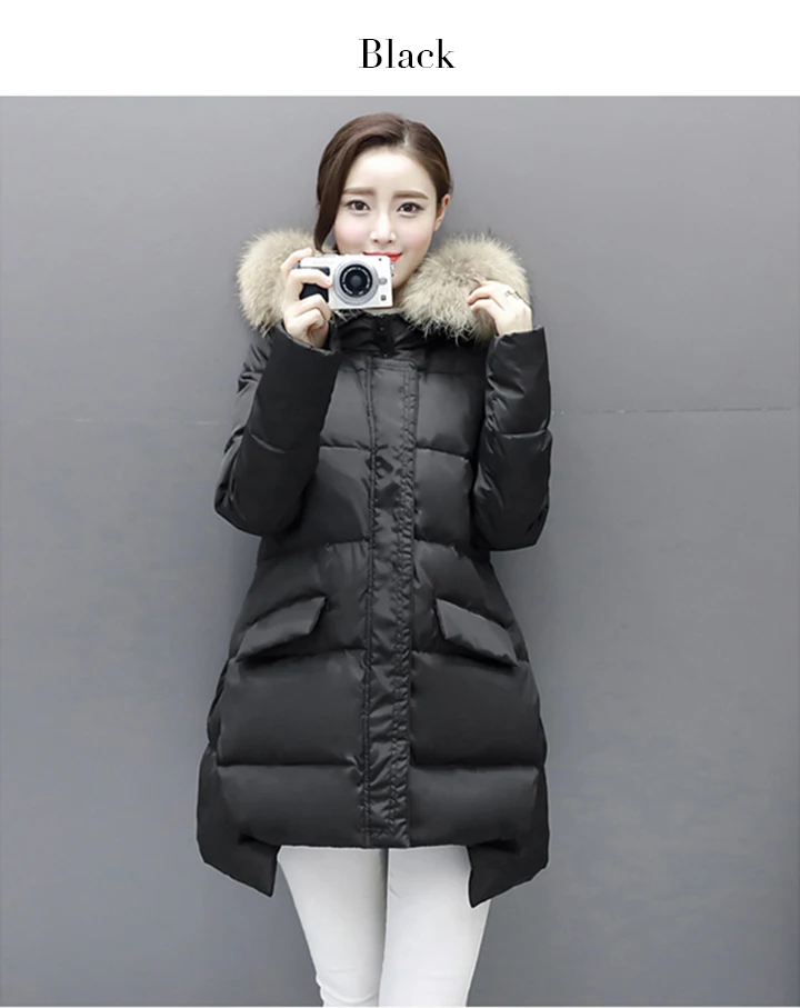 W.Jacinthe White Duck Down Jacket Zipper Hooded Cloak Styple Winter Jacket Korea Causal Women Clothes Black Pink Grey Sky Blue (7)