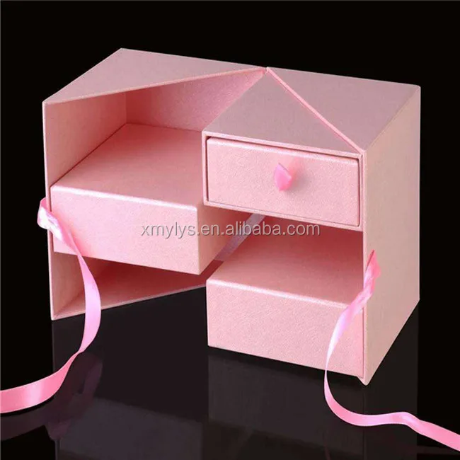 luxury pink drawer box ,cardboard paper gift storage box