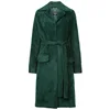 OEM new fashion dark green women wool blend belted midi coat high quality womens faux fur coat