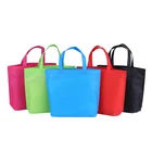 Best selling attractive style yellow edge blue tote shopping package non woven reusable bag
