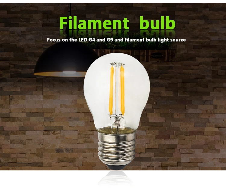 New Led filament bulb 4W Base E27 IP44 G45 LED Bulb