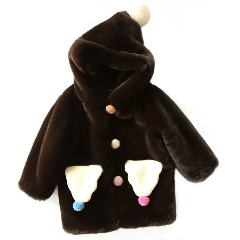 faux fur hooded coat