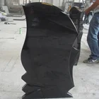 Factory Polished Russian Type Natural China Black blank Granite Headstones Monument Tombstone Design Photos