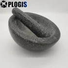 Guacamole Herbs Granite Mortar and Pestle Set Solid Stone Grinder Bowl