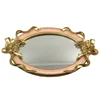 New arrival!Home decorative luxury design zinc alloy resin glass mirror tray