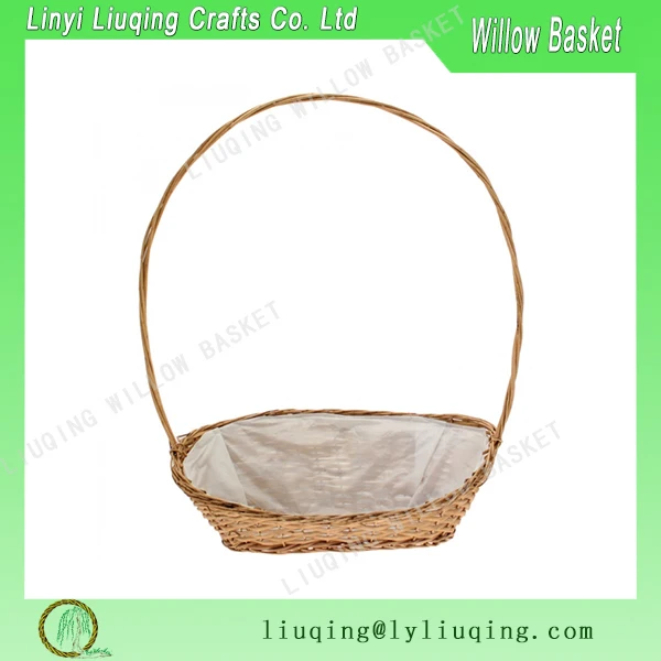wholesale oval wicker basket gift basket with plastic liner