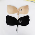 Fashion sexy high quality backless Strapless invisible adhesive Silicone Bra with rhinestone
