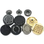 Custom No Minimum Embossed Blank Women Clothes Fancy Metal Black Snap Clip Buttons For Garments