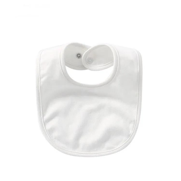 Custom100 % coton plaine blanc éponge imperméable adulte coton bébé bavoir