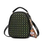 PU Fashion Geometric Rhombus Woman backpack bag for girls school