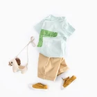 hot sale baby boy Crocodile print clothing set wholesale kids clothes