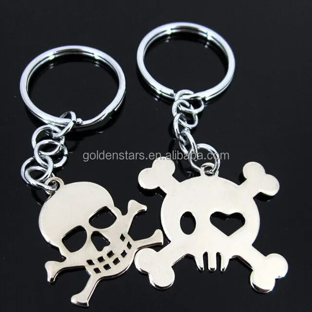 metal key finder skeleton shape keychain for halloween key ring