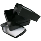 OEM custom black printing thick cardboard cosmetic paper gift box with PVC window