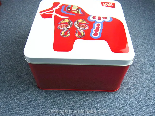 square gift tin box