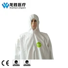Good Sale Breathable Elastic Wrists Disposable Coverall With Zipper Front
