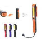 Portable COB LED USB Rechargeable Magnetic Pen Clip Hand Torch Work Light Lamp