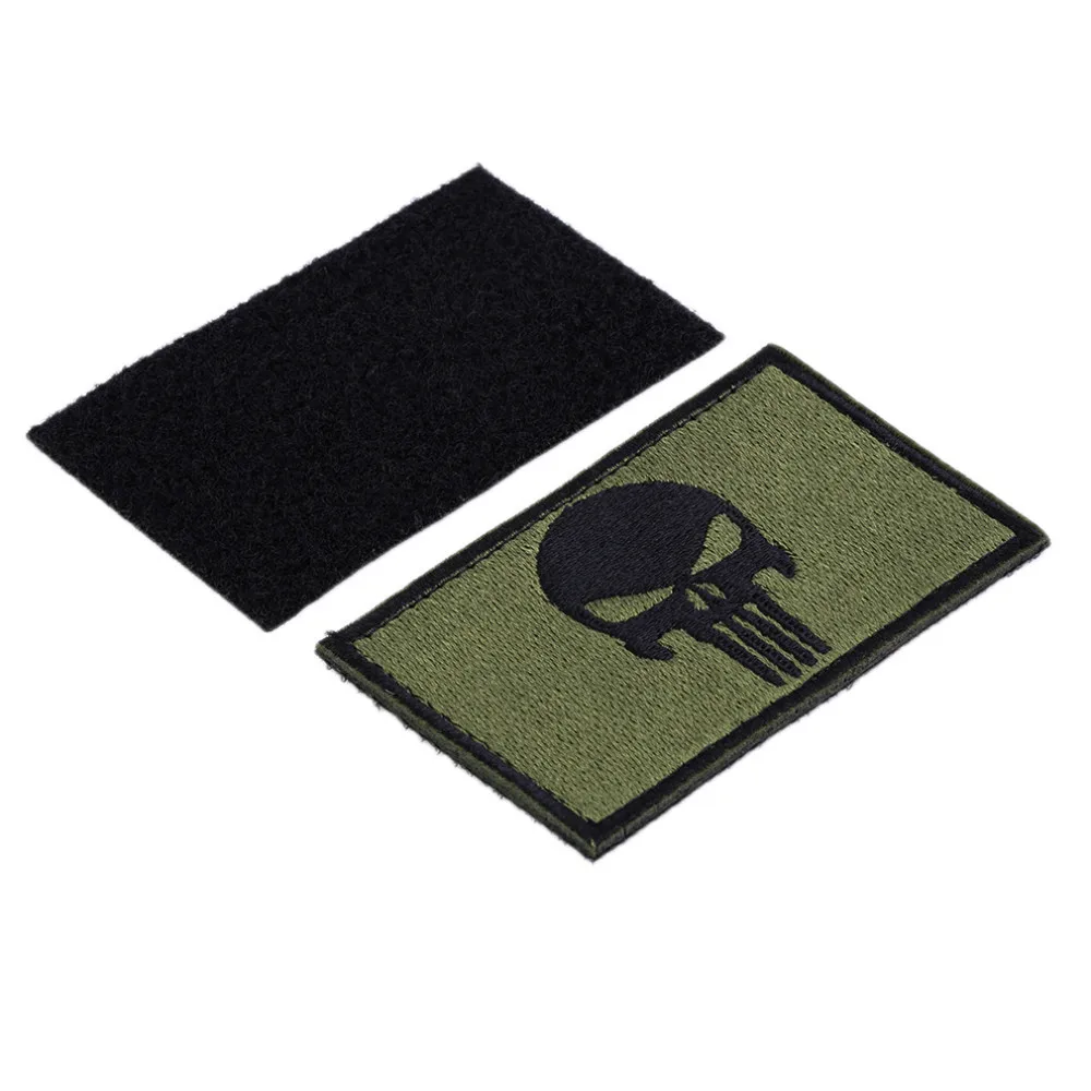 Punisher Skulls Rectangle Embroidery Trim Tactical Patch Armbands Shoulder Badg 2015 Fashion