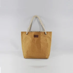 custom non woven washable kraft paper fabric handbag tote bag