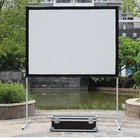 220" rear and front fast fold projection screen with draps outdoor projector screen