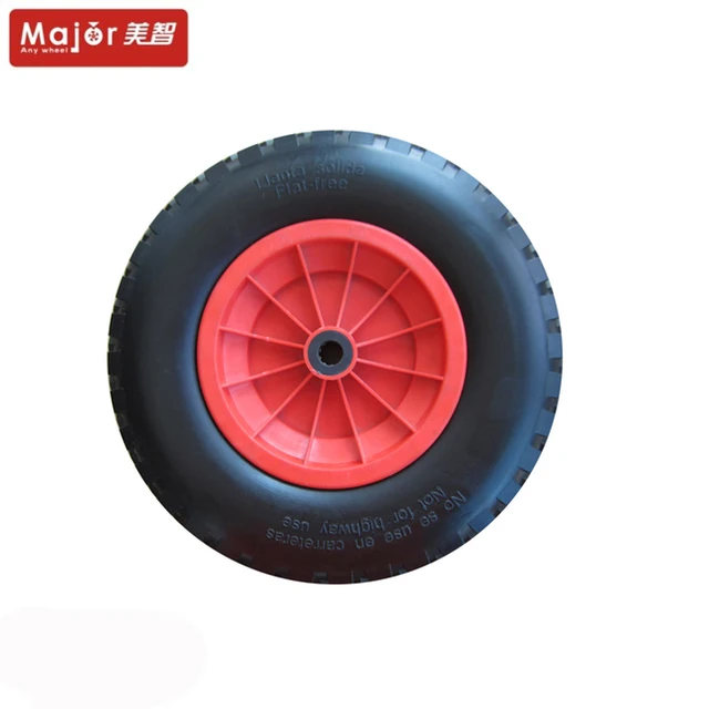 400-8 pu foam flat free garden cart wheel hand trolley / barrow