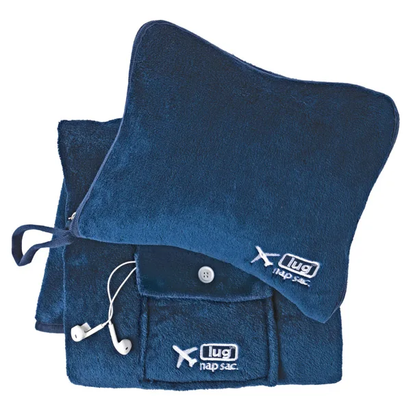 Fleece 2 In 1 Pillow Travel Blanket Soft Foldable Custom Airplane