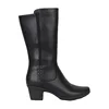 Black Urban Leather Chunky Heel Casual Knee High Lady Long Boots for Women