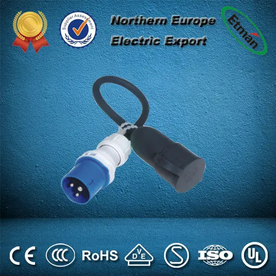 Male and female electrical industrial plug and socket