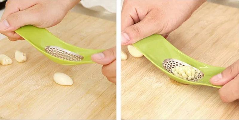 1PC Stainless Steel+Plastic Garlic Press Crusher Chopper Accesorios Households Vegetable Cutter Grater Kitchen Tools KC1519
