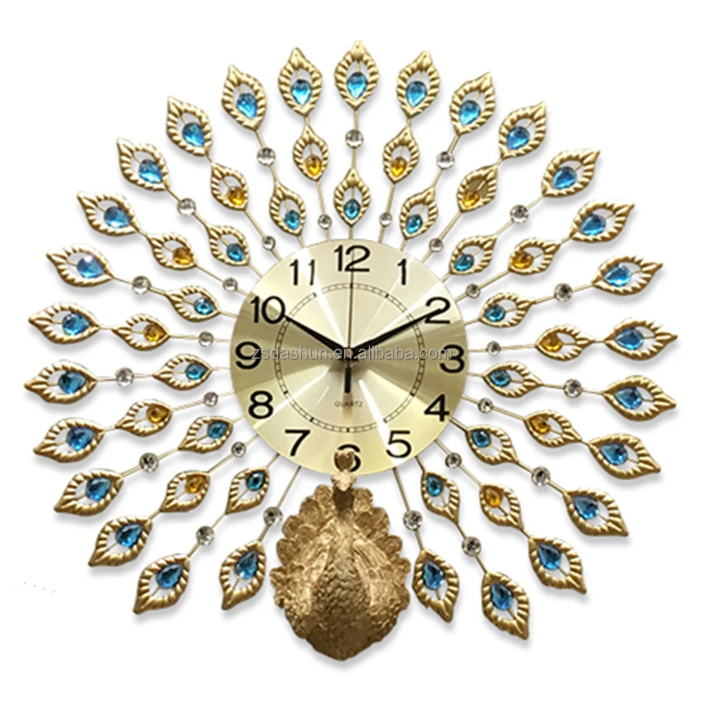 Павлин Роскошные 3D Современные Пользовательские Декоративные дизайнерские настенные часы