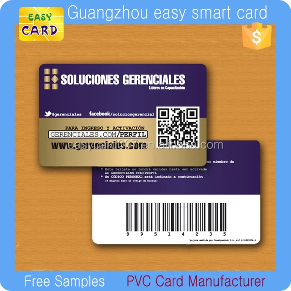 customized printing plastic pvc barcode card