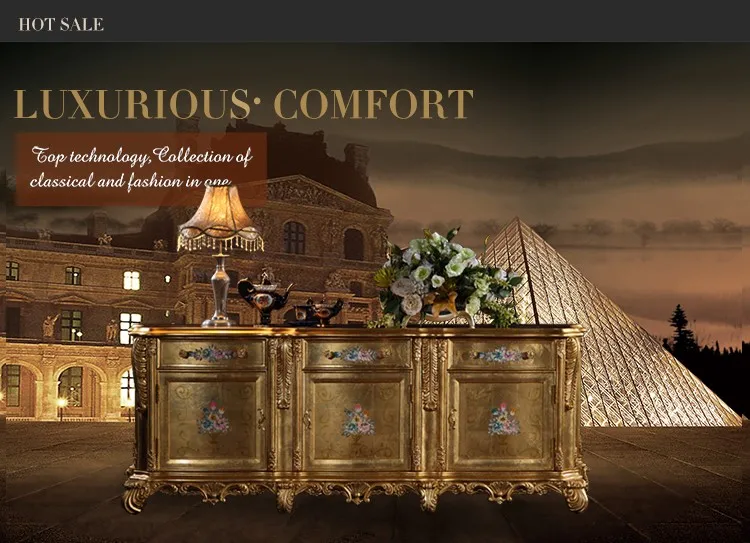 Barock Hand Carving Blattgold Unterschrank Antike Klassische Möbel