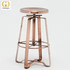 Commercial Industrial Furniture Metal Backless Swivel Bar Stool/ Adjustable Counter Stools