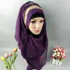 on stock pearl beading gold rims muslim scarf