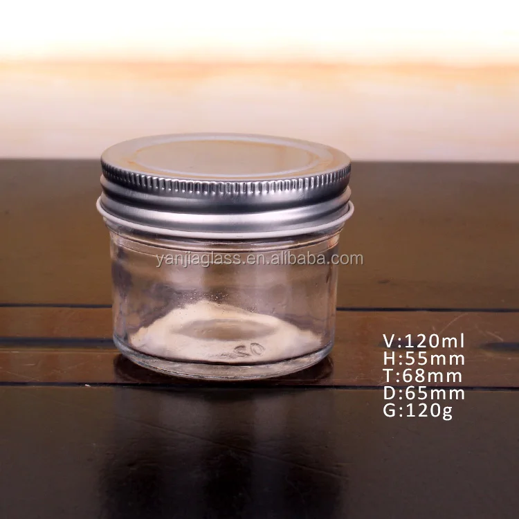 sealable Caviar glass storage jar 120ml