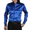 Wholesale Full Shirt Custom Design Light Blue Long Shirt For Men Men's Formal Dress Shirt
