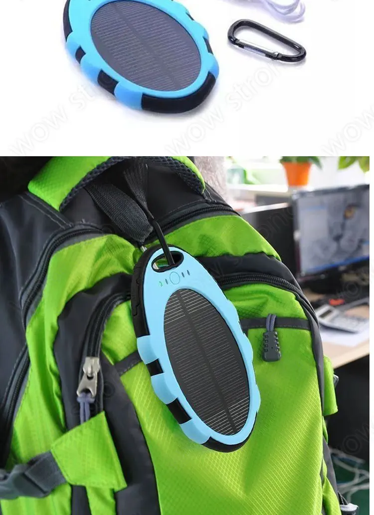 Outdoor Travel Waterproof Solar Power Bank Portable Solar 5000mah Battery For Mobile Phone Charger Power Bank - ANKUX.COM