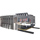 Automatic 4 color corrugated cardboard box printer slotter die-cutting making machine