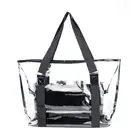 Wholesale Women Waterproof Security Shoulder Clear Tote bag Transparent PVC Beach Bag