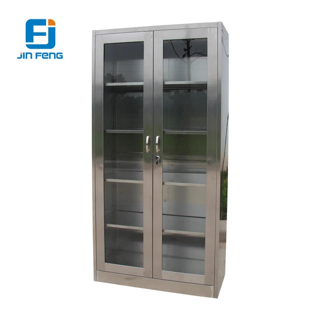 Clear View Medical Pantry Commercial Kitchen Glass Door Display Glass Stainless Steel Cabinet
