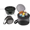 Hot sales round shape portable charcoal bbq grill with good cooler bag.