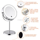 360 rotating 7 inches touch screen vanity makeup organizer with lights double sided mirror