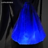 Hot selling party rave club bar wear fiber optic led luminous drawstring pouch design backpack and bag