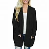 Wholesale Long Sleeve Plus Size Winter Knit Cardigans Sweater Black Yellow For Women