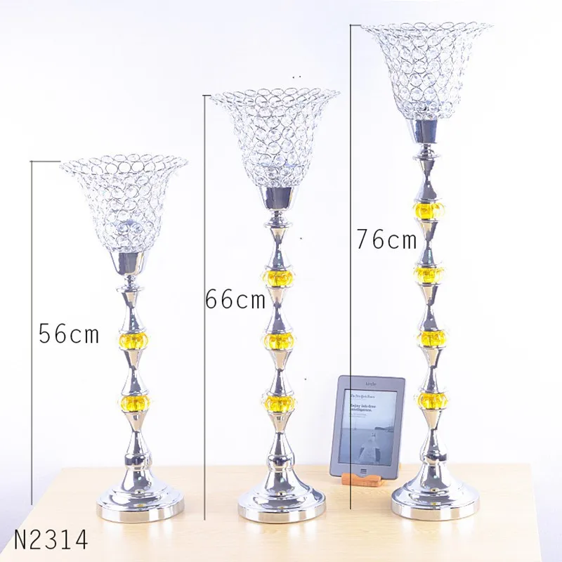 European style luury electroplating decoration Home Furnishing iron plated crystal glass candle holders for home decor