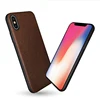 For iPhone X PC Phone Case, Wood Texture PU Leather Back Cover For iPhone X