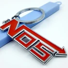 silver plating black and red color NOS car stock keychain