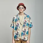 fashion designer fancy button short sleeve shirt