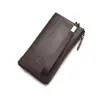 Classic Clutch Metal Zipper Wallet Leather Long Wallet Card Holder Purse Handbag for Men