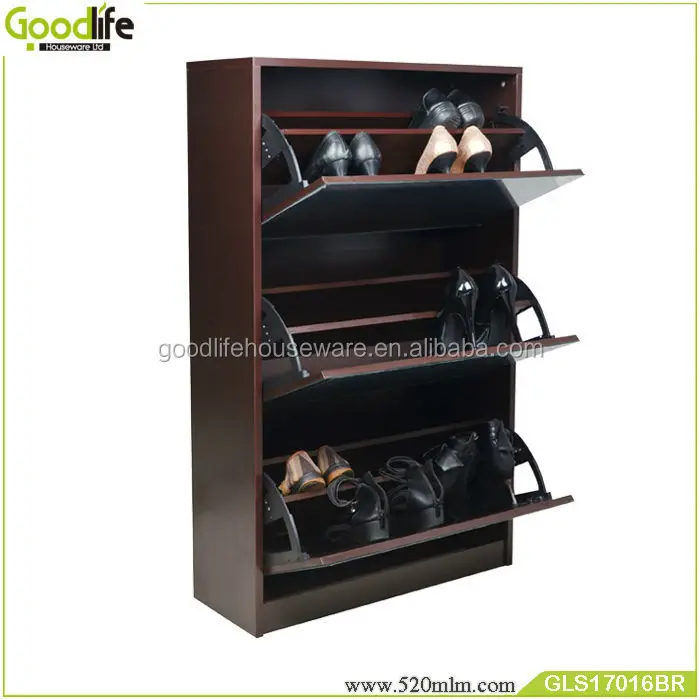 GLS17016wooden shoe cabinet mirror